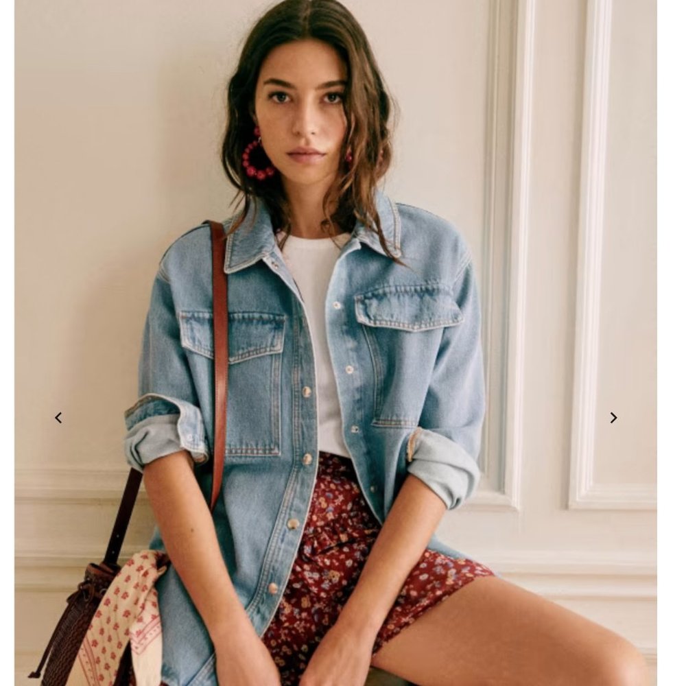 NWOT Sezane Raphael Jacket Blue 36